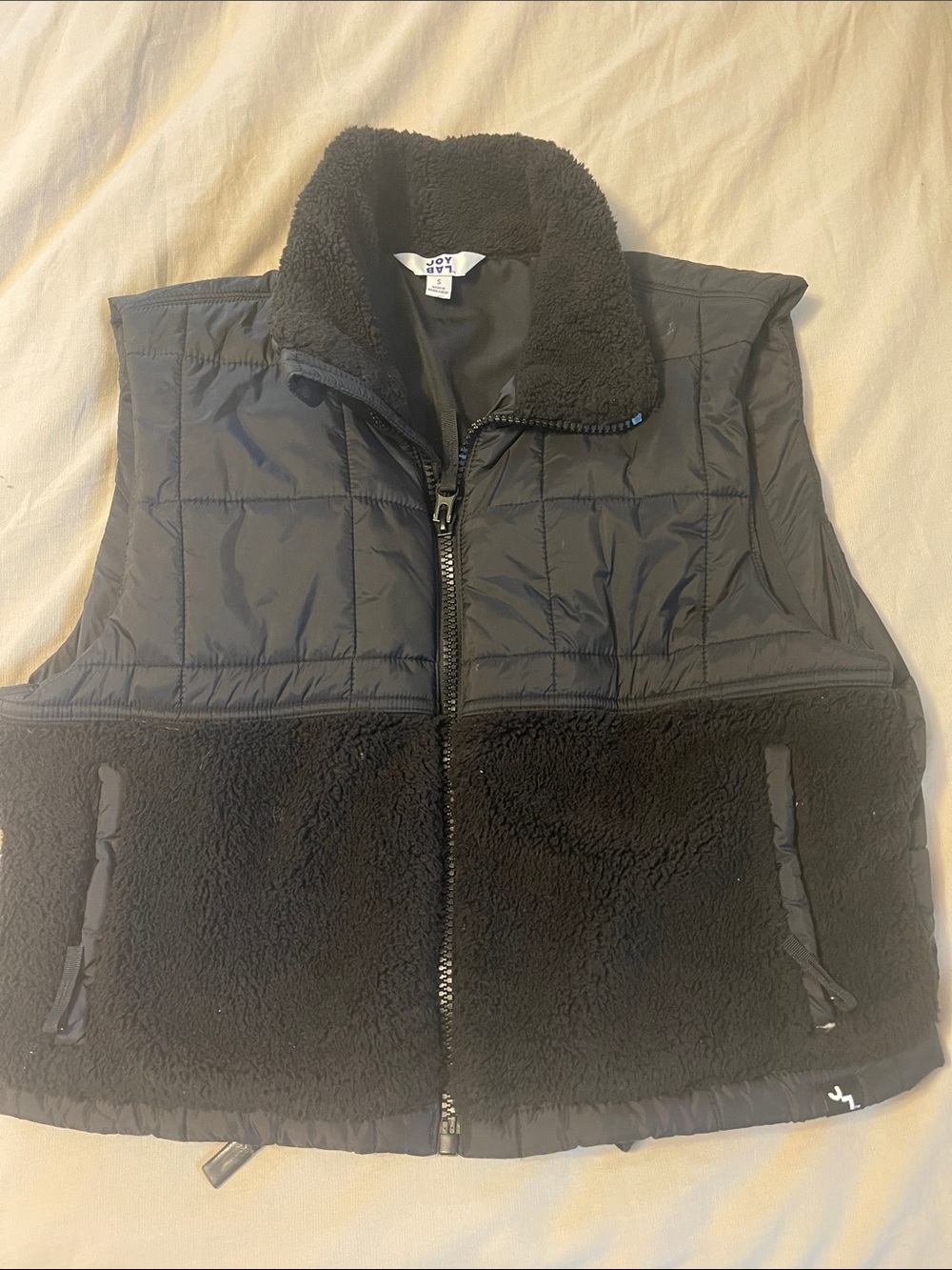 JoyLab Black Quilted & Sherpa Men's Vest